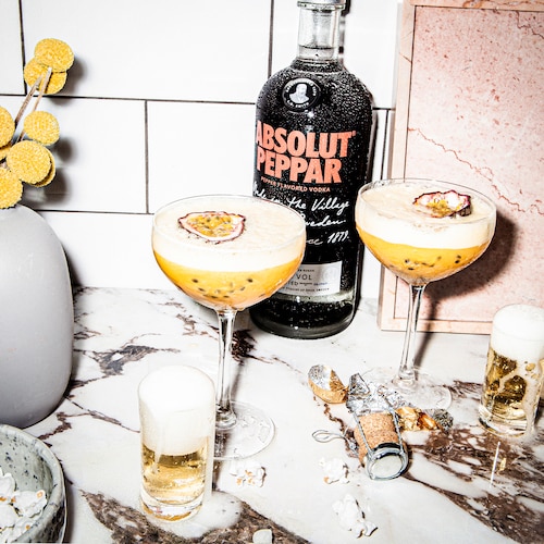 absolut peppar passion star martini in environment