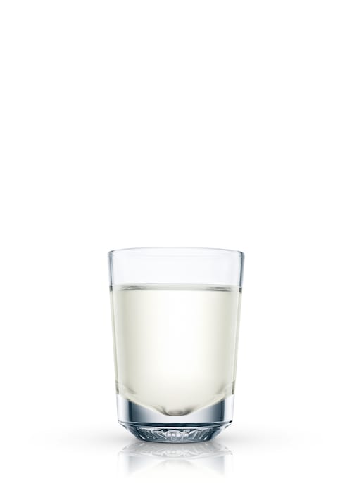 absolut litchi shooter against white background