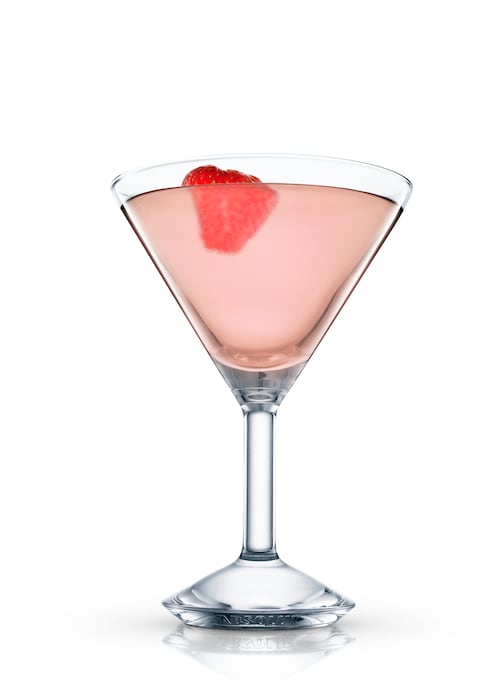 strawberry cocktail against white background