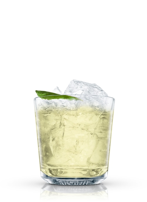 mint tequila against white background