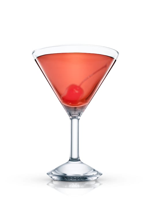 rye cocktail against white background