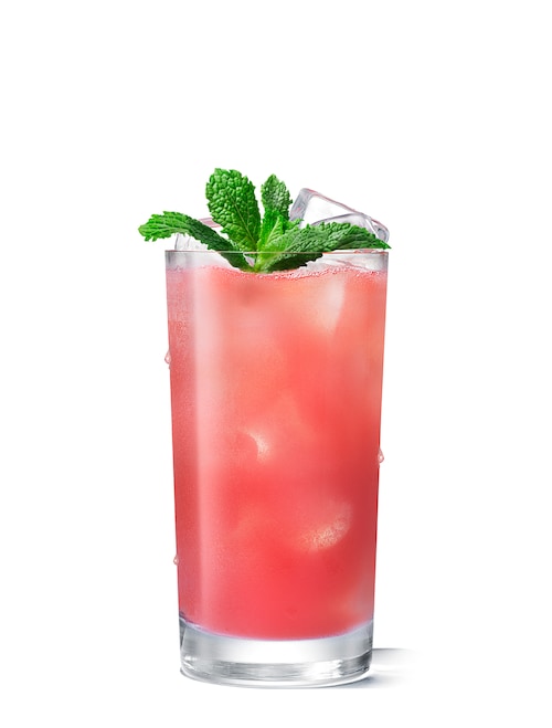 absolut watermelon fizzy punch against white background