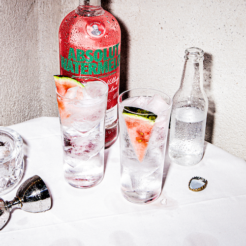 absolut watermelon and lemon-lime soda in environment