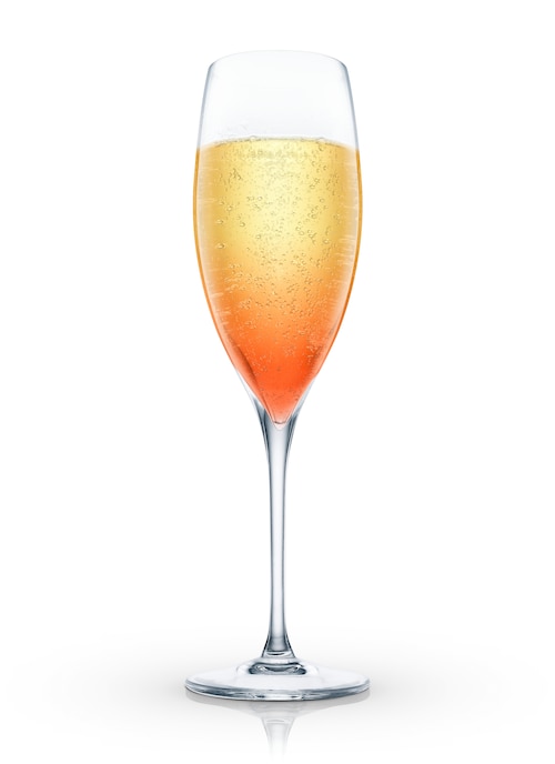 orange champagne against white background