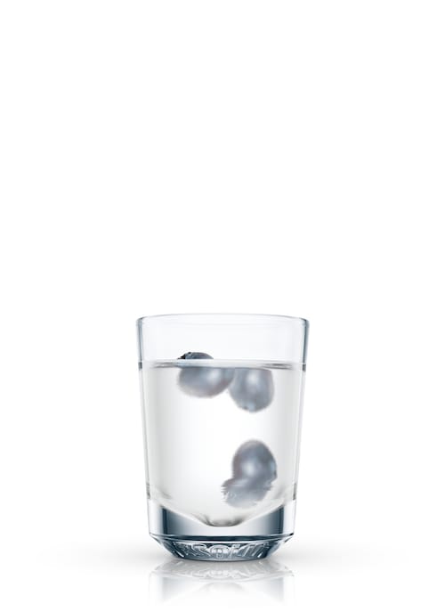 absolut blueberry shooter against white background