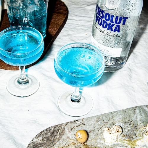 blue dolphin martini in environment