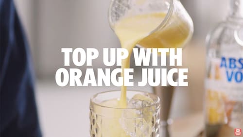 Top off with Orange Juice.