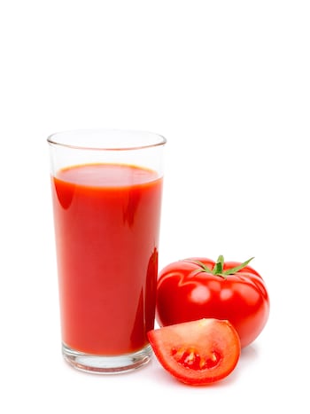 tomato juice against white background